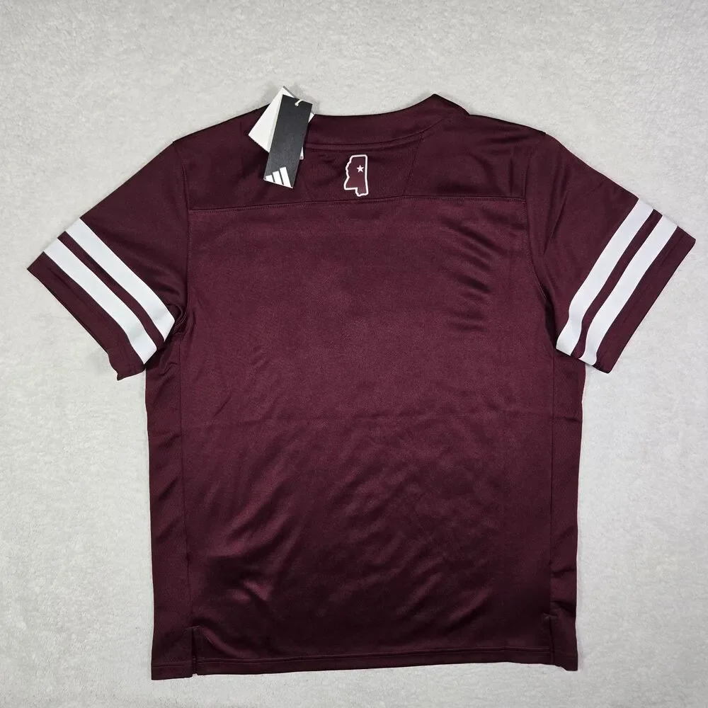 $100 Adidas Mississippi State Bulldogs NCAA Mens Large Football Home Jersey L